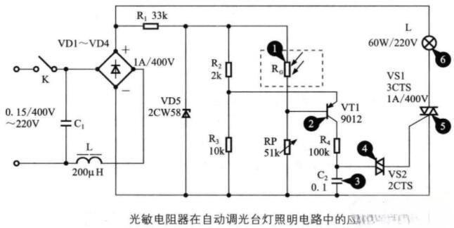 光敏电阻电路工作过程(图1)